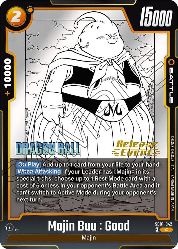 Majin Buu : Good - SB01-042 — Manga Booster 01 Release Event Cards card