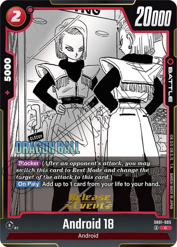 Android 18 - SB01-005 — Manga Booster 01 Release Event Cards card