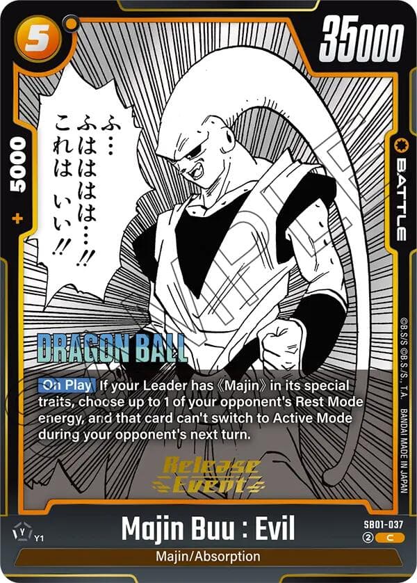 Majin Buu : Evil - SB01-037 — Manga Booster 01 Release Event Cards card