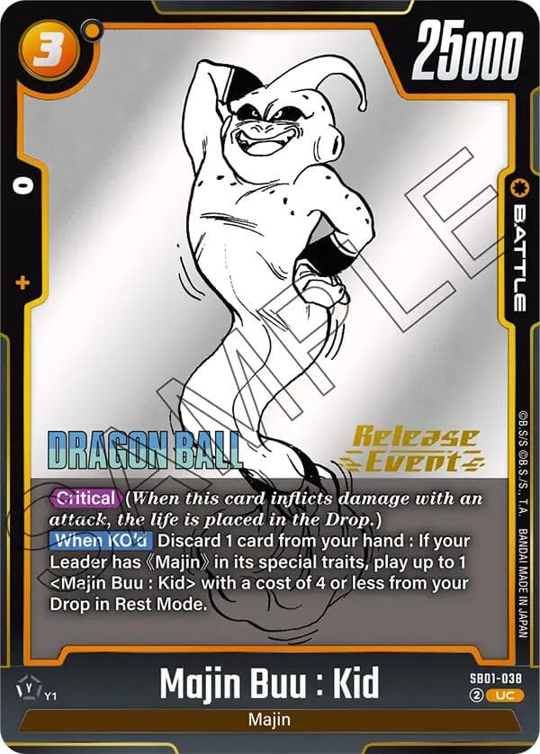 Majin Buu : Kid - SB01-038 — Manga Booster 01 Release Event Cards card