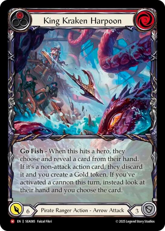 King Kraken Harpoon (Extended Art) — High Seas card