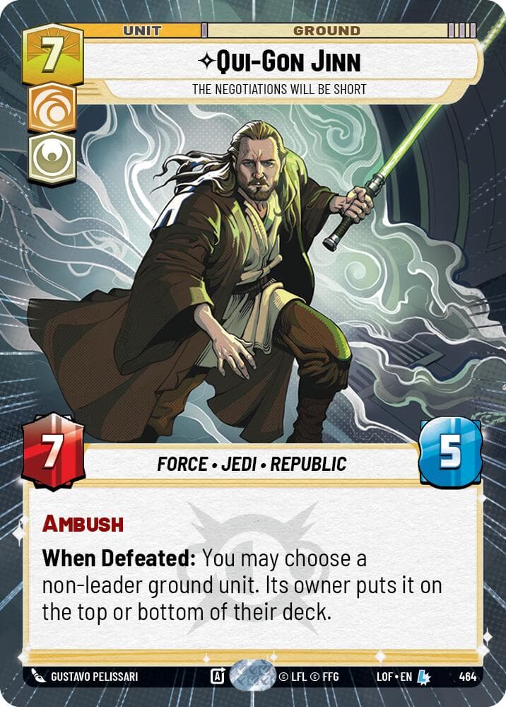 Qui-Gon Jinn - The Negotiations Will Be Short (Hyperspace) — Legends of the Force card