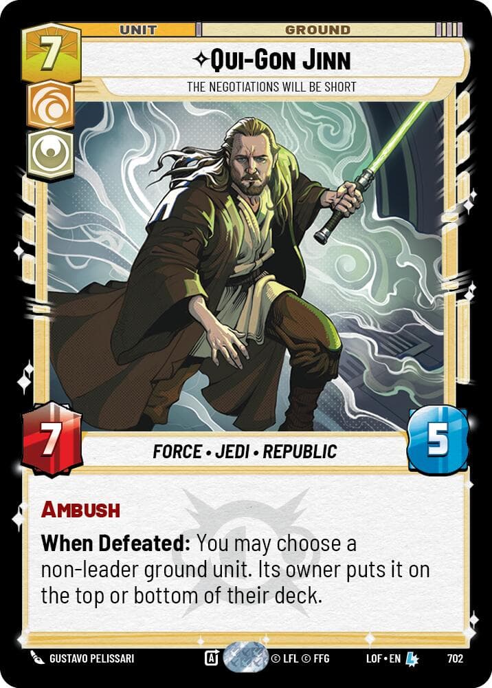 Qui-Gon Jinn - The Negotiations Will Be Short (Foil) — Legends of the Force card