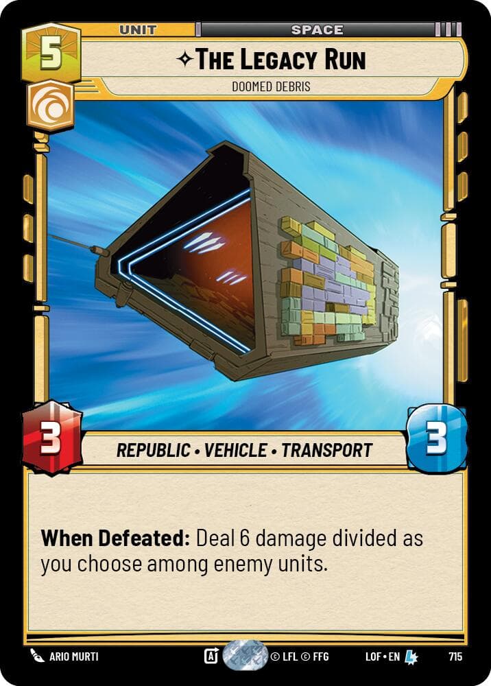 The Legacy Run - Doomed Debris (Foil) — Legends of the Force card