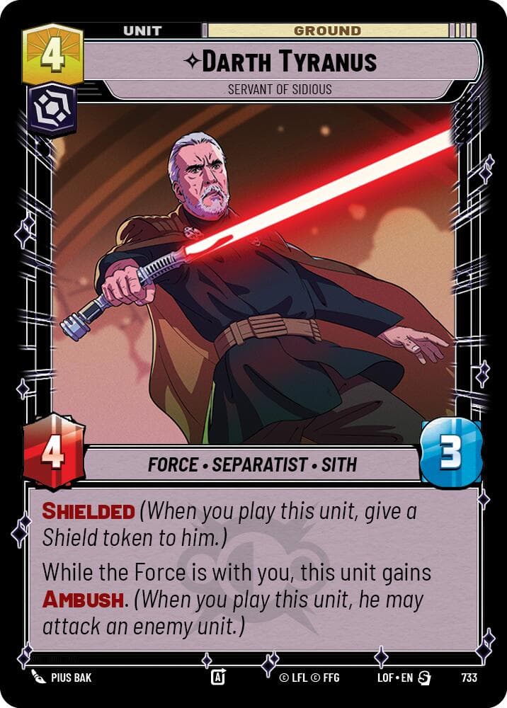 Darth Tyranus - Servant of Sidious (Foil) — Legends of the Force card