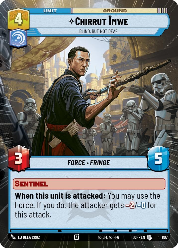Chirrut Imwe - Blind, but not Deaf (Hyperspace Foil) — Legends of the Force card