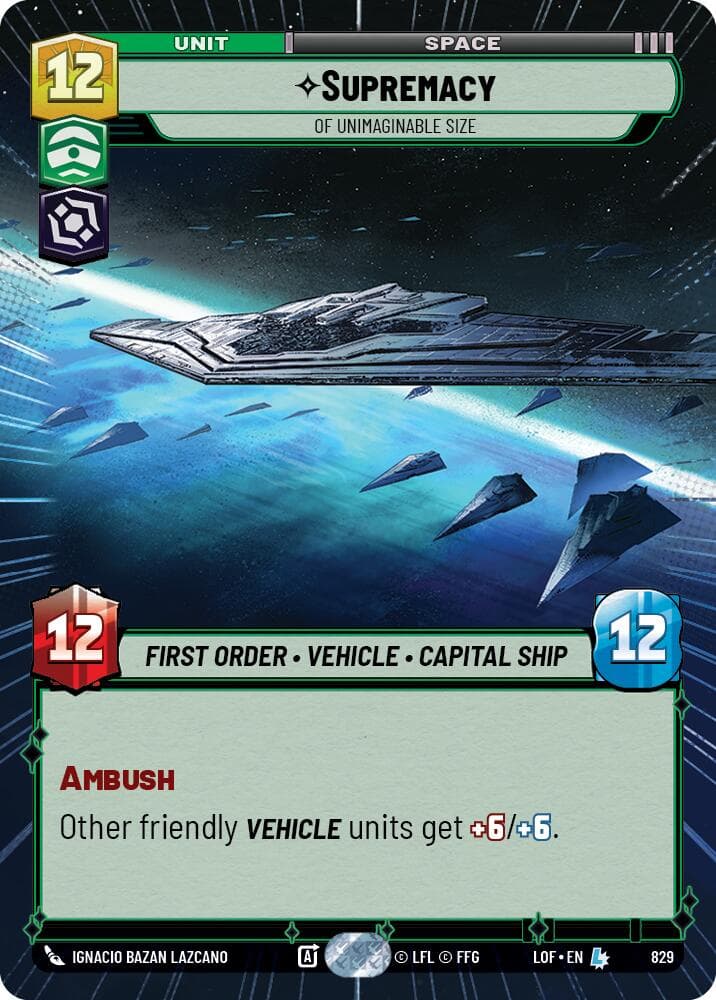 Supremacy - Of Unimaginable Size (Hyperspace Foil) — Legends of the Force card