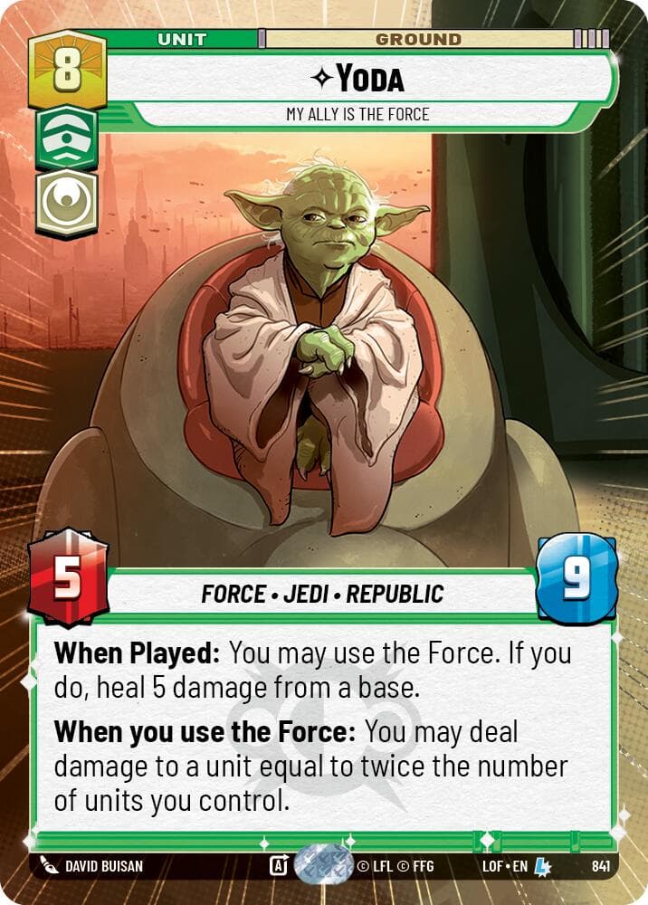 Yoda - My Ally is the Force (Hyperspace Foil) — Legends of the Force card