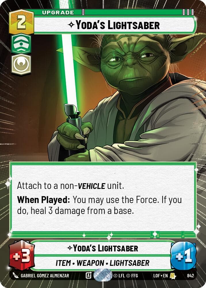 Yoda's Lightsaber (Hyperspace Foil) — Legends of the Force card