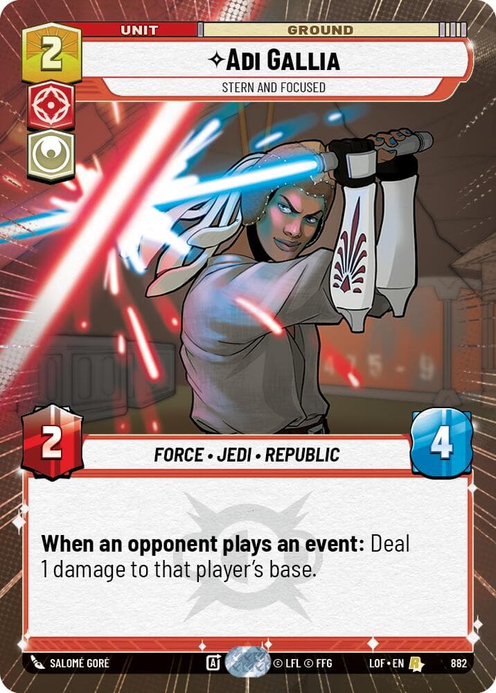 Adi Gallia - Stern and Focused (Hyperspace Foil) — Legends of the Force card