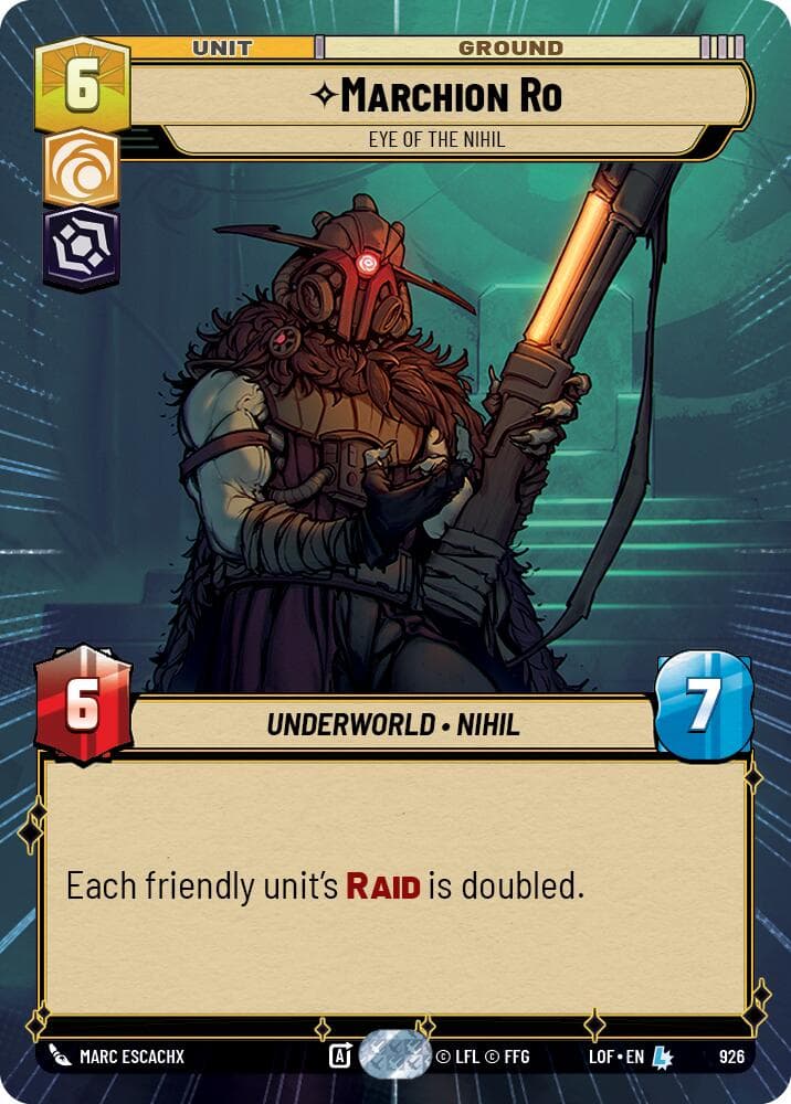 Marchion Ro - Eye of the Nihil (Hyperspace Foil) — Legends of the Force card