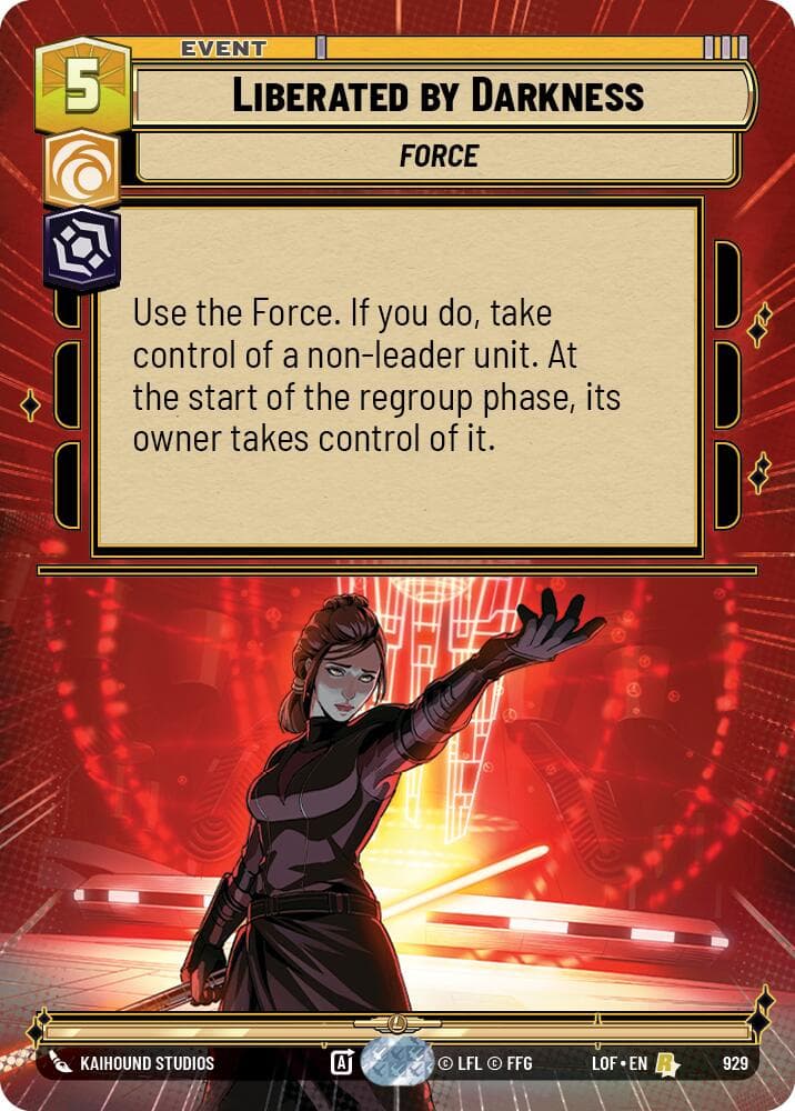 Liberated by Darkness (Hyperspace Foil) — Legends of the Force card