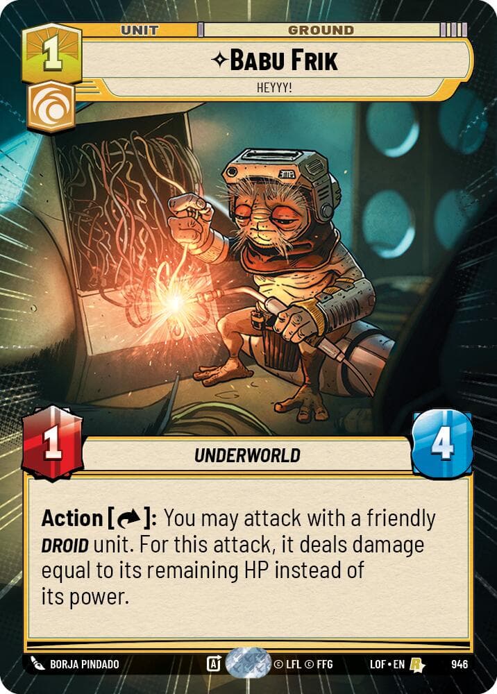 Babu Frik - Heyyy! (Hyperspace Foil) — Legends of the Force card