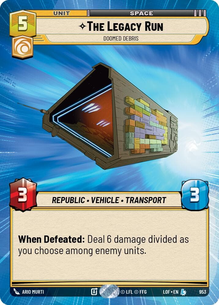 The Legacy Run - Doomed Debris (Hyperspace Foil) — Legends of the Force card