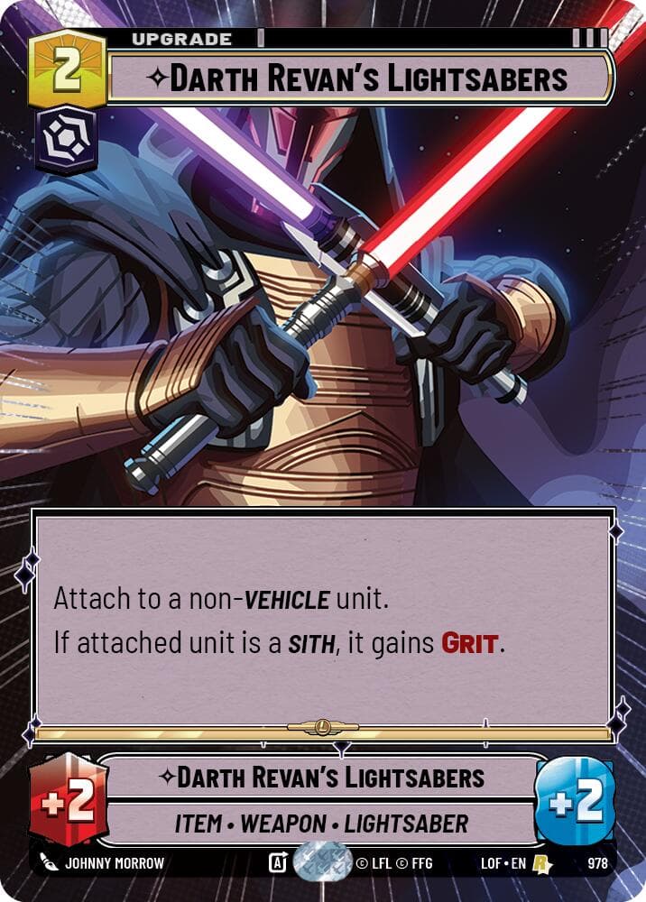 Darth Revan's Lightsabers (Hyperspace Foil) — Legends of the Force card