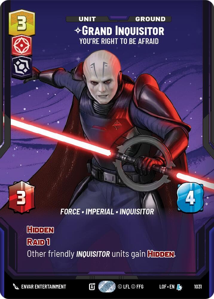 Grand Inquisitor - You're Right to Be Afraid (Prestige) — Legends of the Force card