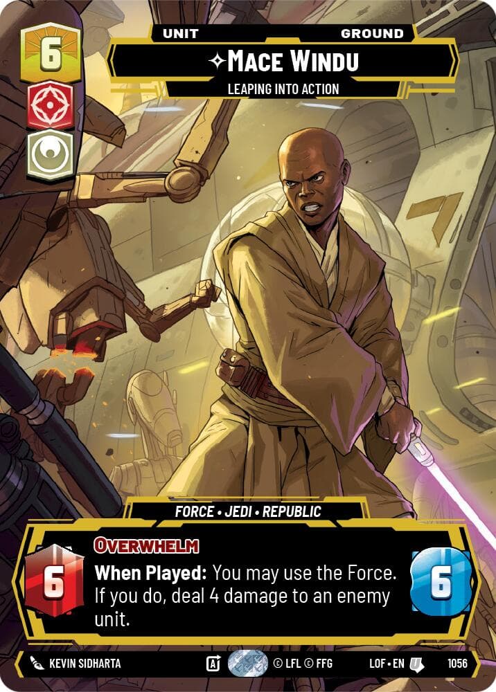 Mace Windu - Leaping into Action (Prestige) — Legends of the Force card