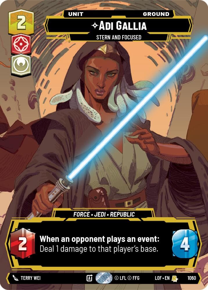 Adi Gallia - Stern and Focused (Prestige) — Legends of the Force card