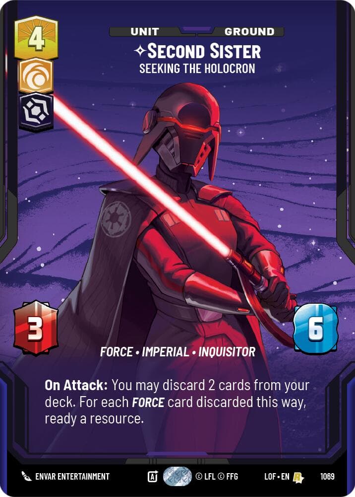 Second Sister - Seeking the Holocron (Prestige Foil) — Legends of the Force card