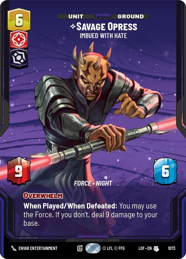 Savage Opress - Imbued With Hate (Prestige Foil) — Legends of the Force card