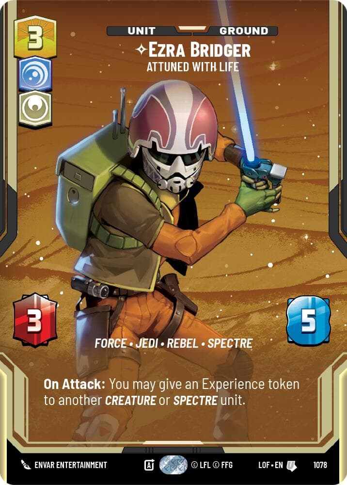 Ezra Bridger - Attuned With Life (Prestige Foil) — Legends of the Force card