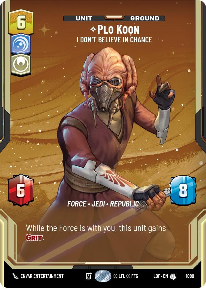 Plo Koon - I Don't Believe in Chance (Prestige Foil) — Legends of the Force card