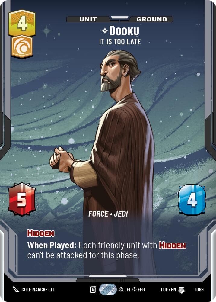 Dooku - It Is Too Late (Prestige Foil) — Legends of the Force card