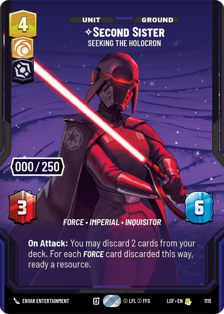 Second Sister - Seeking the Holocron (Serialized) — Legends of the Force card