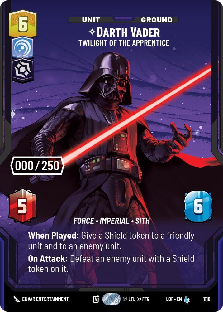 Darth Vader - Twilight of the Apprentice (Serialized) — Legends of the Force card