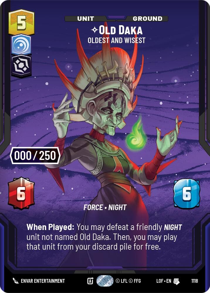 Old Daka - Oldest and Wisest (Serialized) — Legends of the Force card
