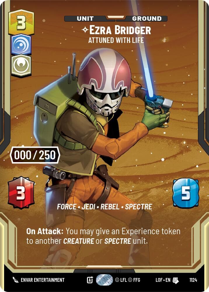 Ezra Bridger - Attuned With Life (Serialized) — Legends of the Force card