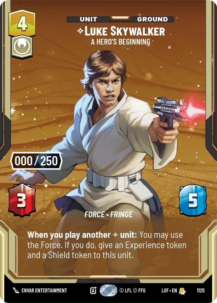 Luke Skywalker - A Hero's Beginning (Serialized) — Legends of the Force card