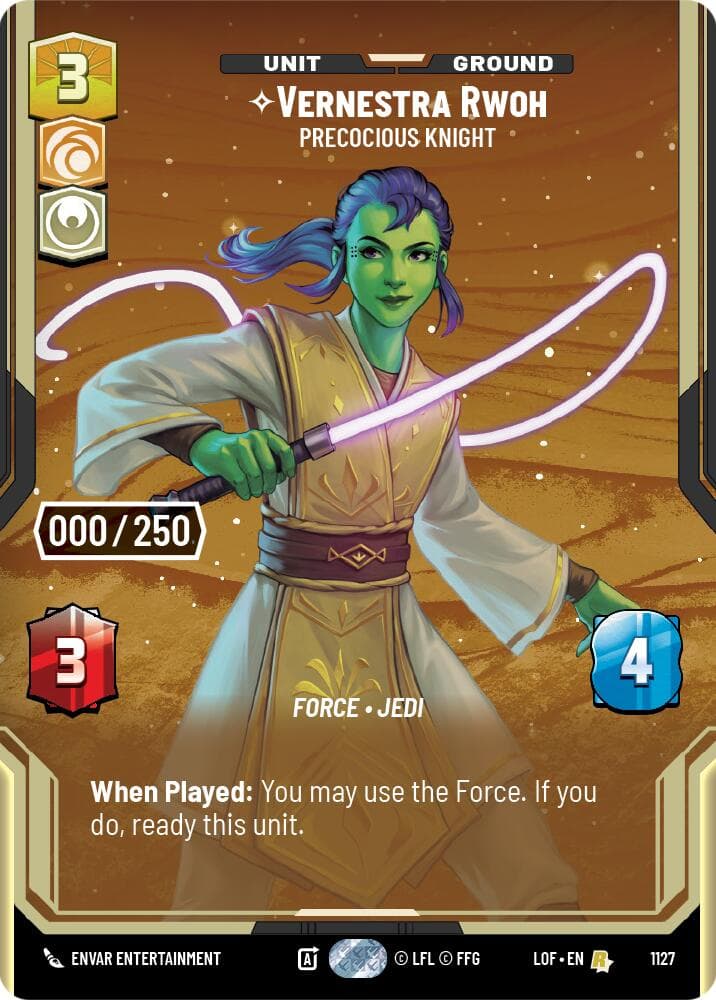 Vernestra Rwoh - Precocious Knight (Serialized) — Legends of the Force card