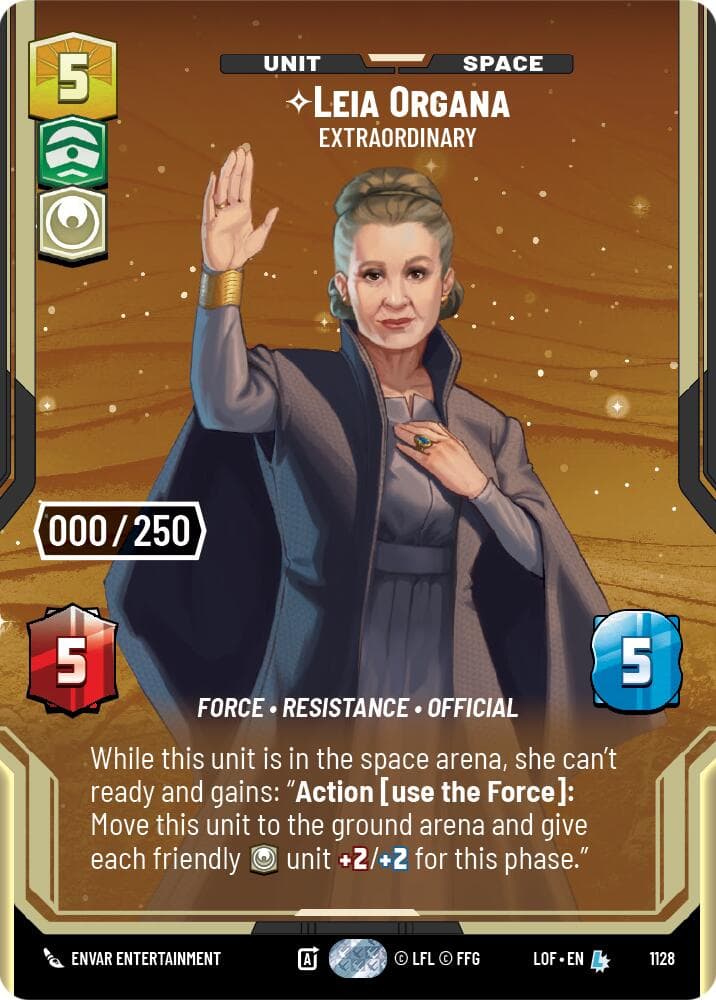 Leia Organa - Extraordinary (Serialized) — Legends of the Force card