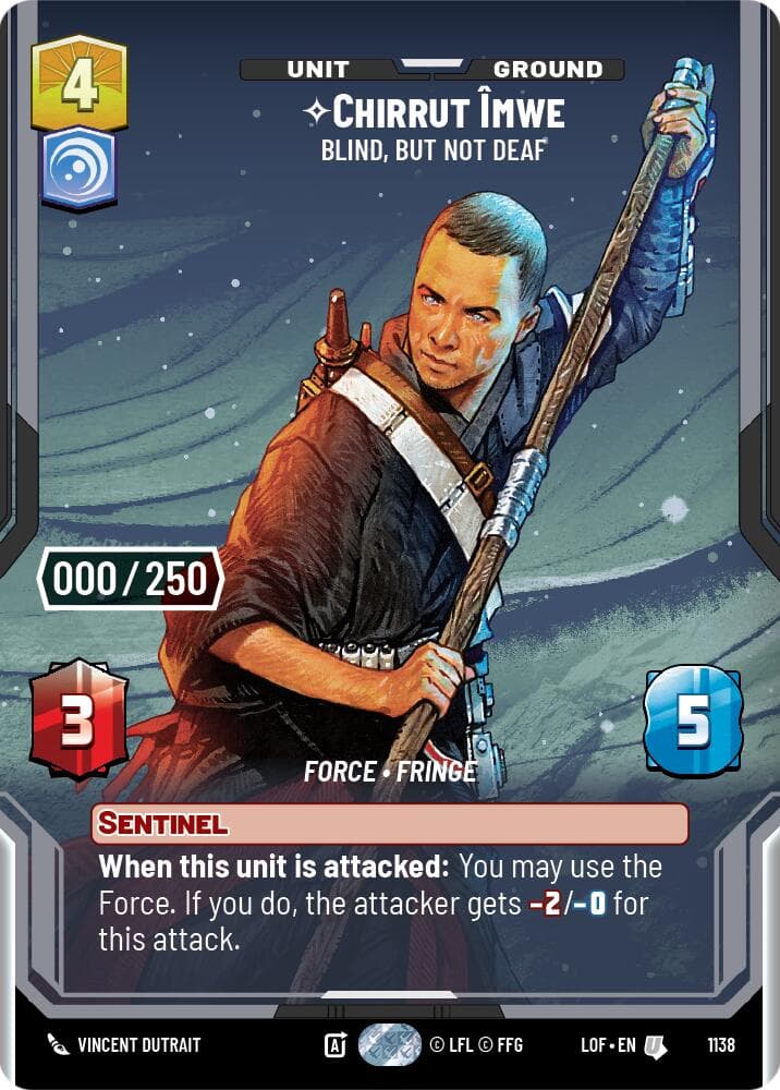 Chirrut Imwe - Blind, but not Deaf (Serialized) — Legends of the Force card