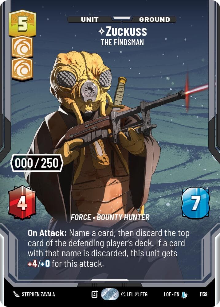 Zuckuss - The Findsman (Serialized) — Legends of the Force card