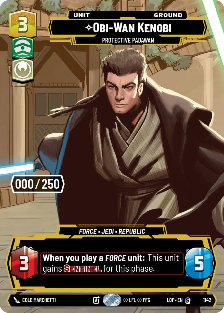 Obi-Wan Kenobi - Protective Padawan (Serialized) — Legends of the Force card