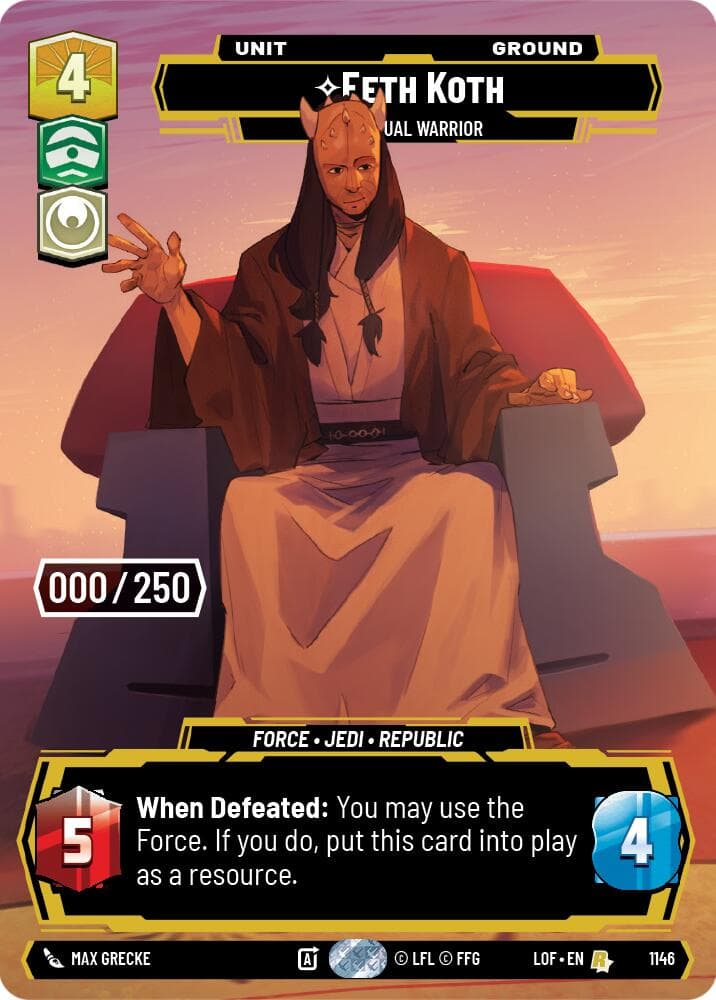 Eeth Koth - Spiritual Warrior (Serialized) — Legends of the Force card