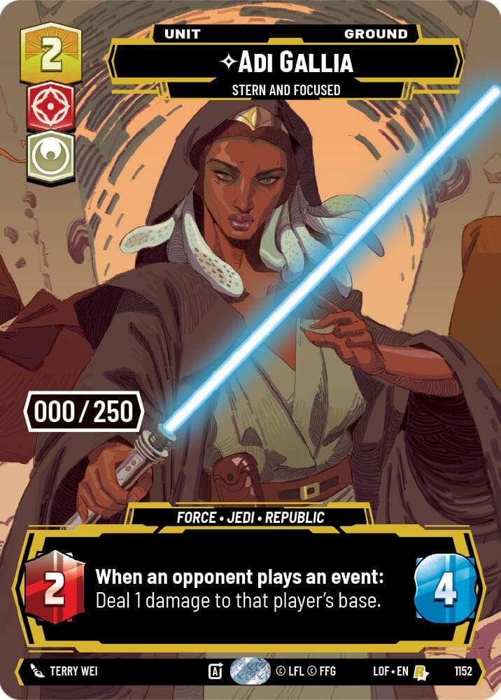Adi Gallia - Stern and Focused (Serialized) — Legends of the Force card