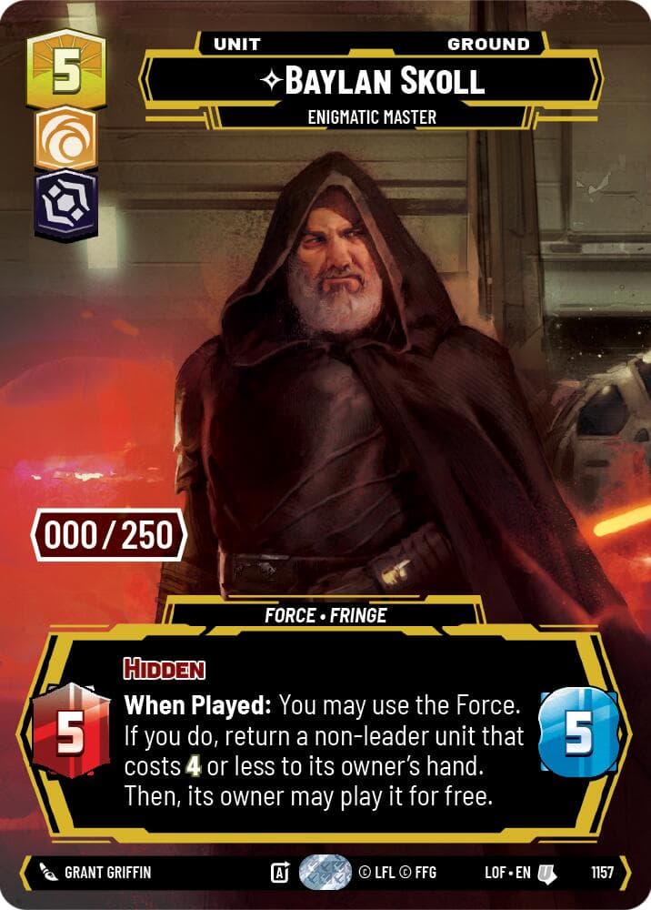 Baylan Skoll - Enigmatic Master (Serialized) — Legends of the Force card