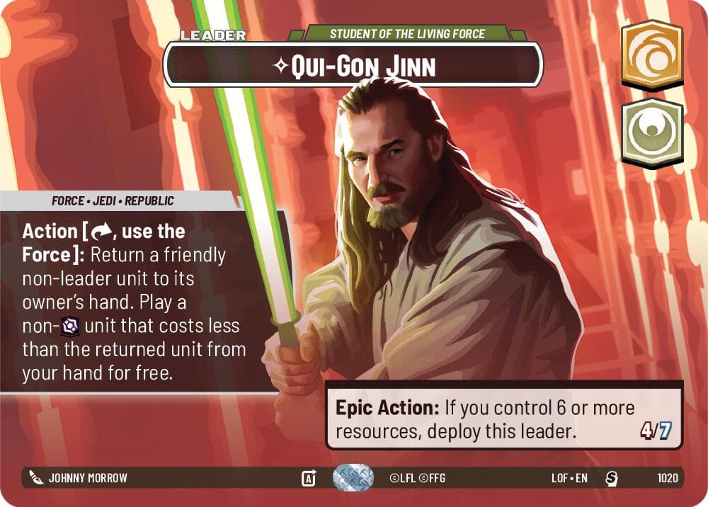 Qui-Gon Jinn - Student of the Living Force (Showcase) — Legends of the Force card