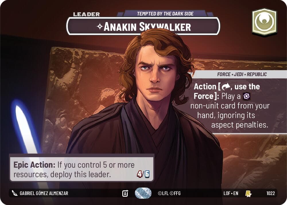 Anakin Skywalker - Tempted by the Dark Side (Showcase) — Legends of the Force card