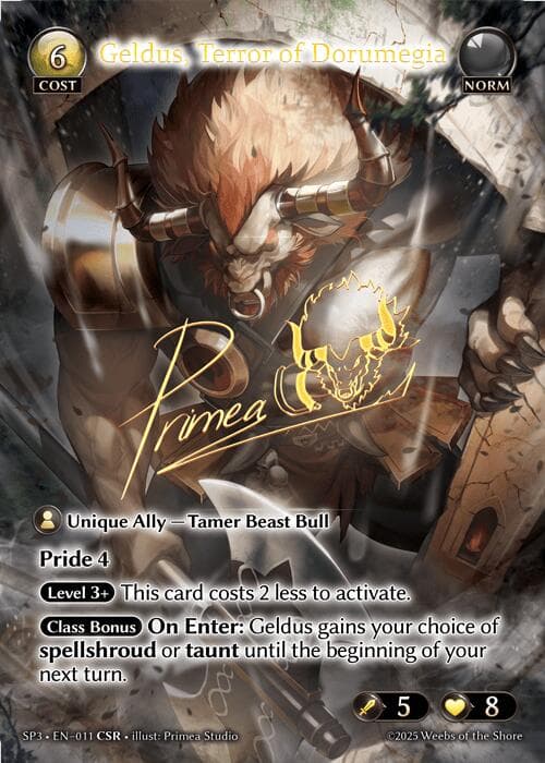 Geldus, Terror of Dorumegia (CSR) — Supporter Pack 3 card
