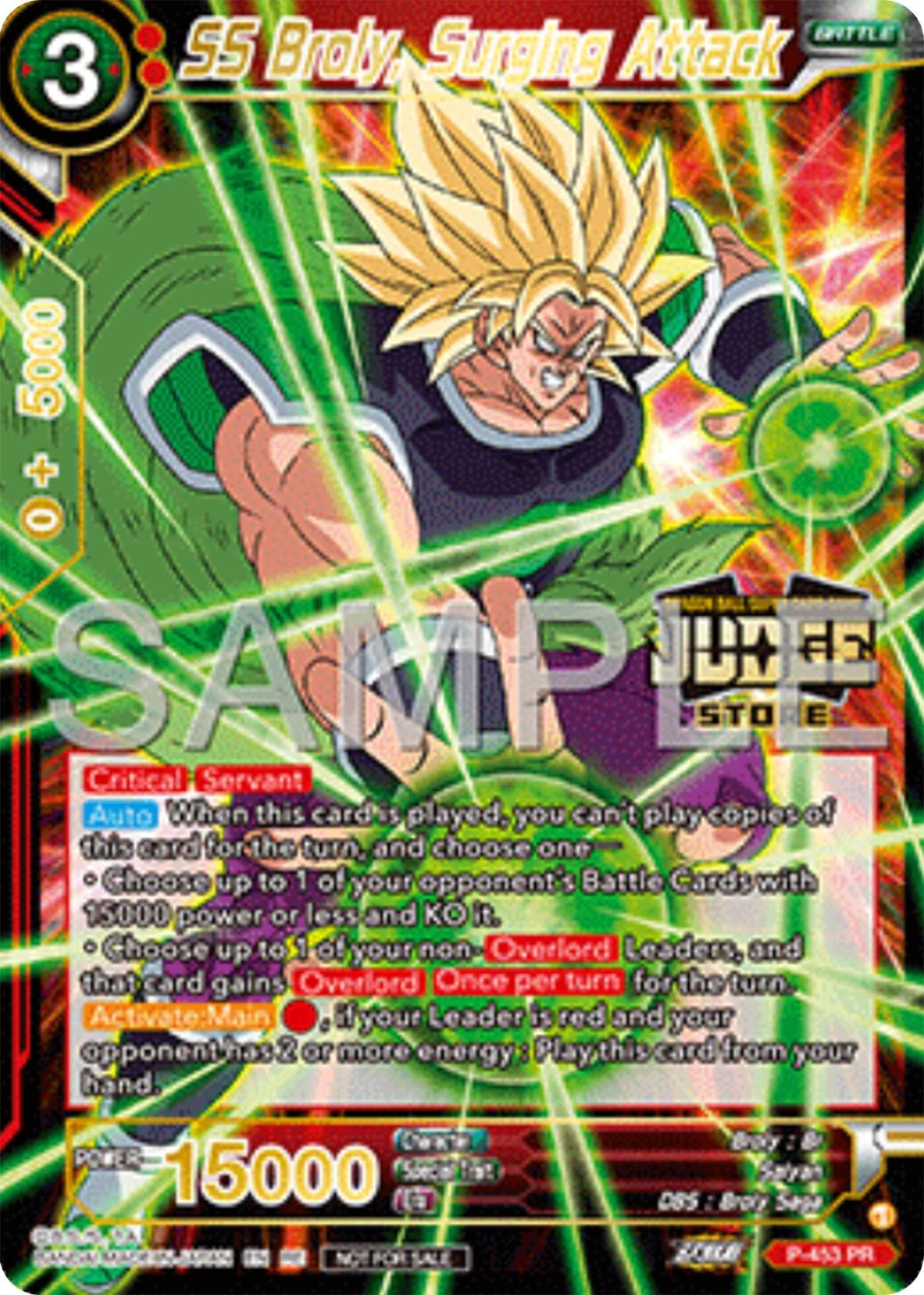 SS Broly, Surging Attack (Judge Pack Vol.17) (Store) — Judge Promotion Cards card