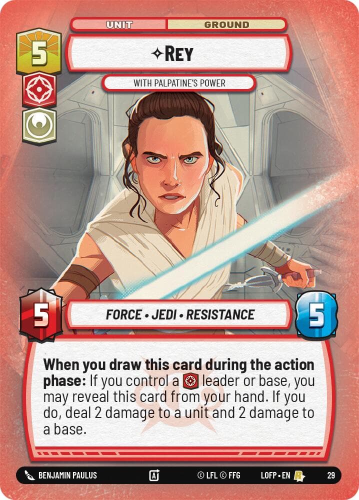 Rey - With Palpatine's Power (Foil) — Legends of the Force: Weekly Play Promos card