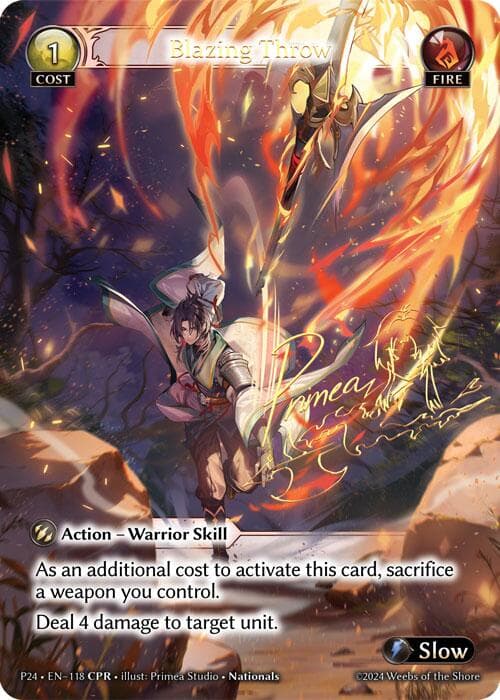 Blazing Throw (CPR) — Promotional Cards card