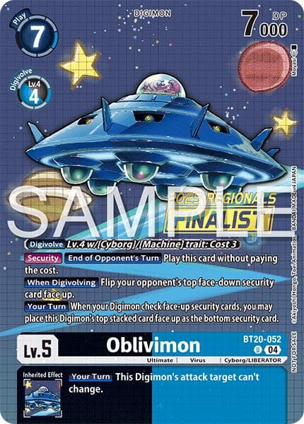 Oblivimon (Regionals 25-26 Season 2 Finalist) — Release Special Booster 2.0 card