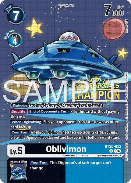 Oblivimon (Regionals 25-26 Season 2 Champion) — Release Special Booster 2.0 card