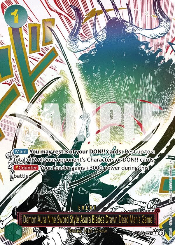 Demon Aura Nine Sword Style Asura Blades Drawn Dead Man's Game (Alternate Art) — Legacy of the Master card