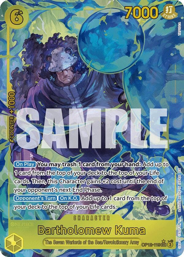 Bartholomew Kuma (Alternate Art) — Legacy of the Master card